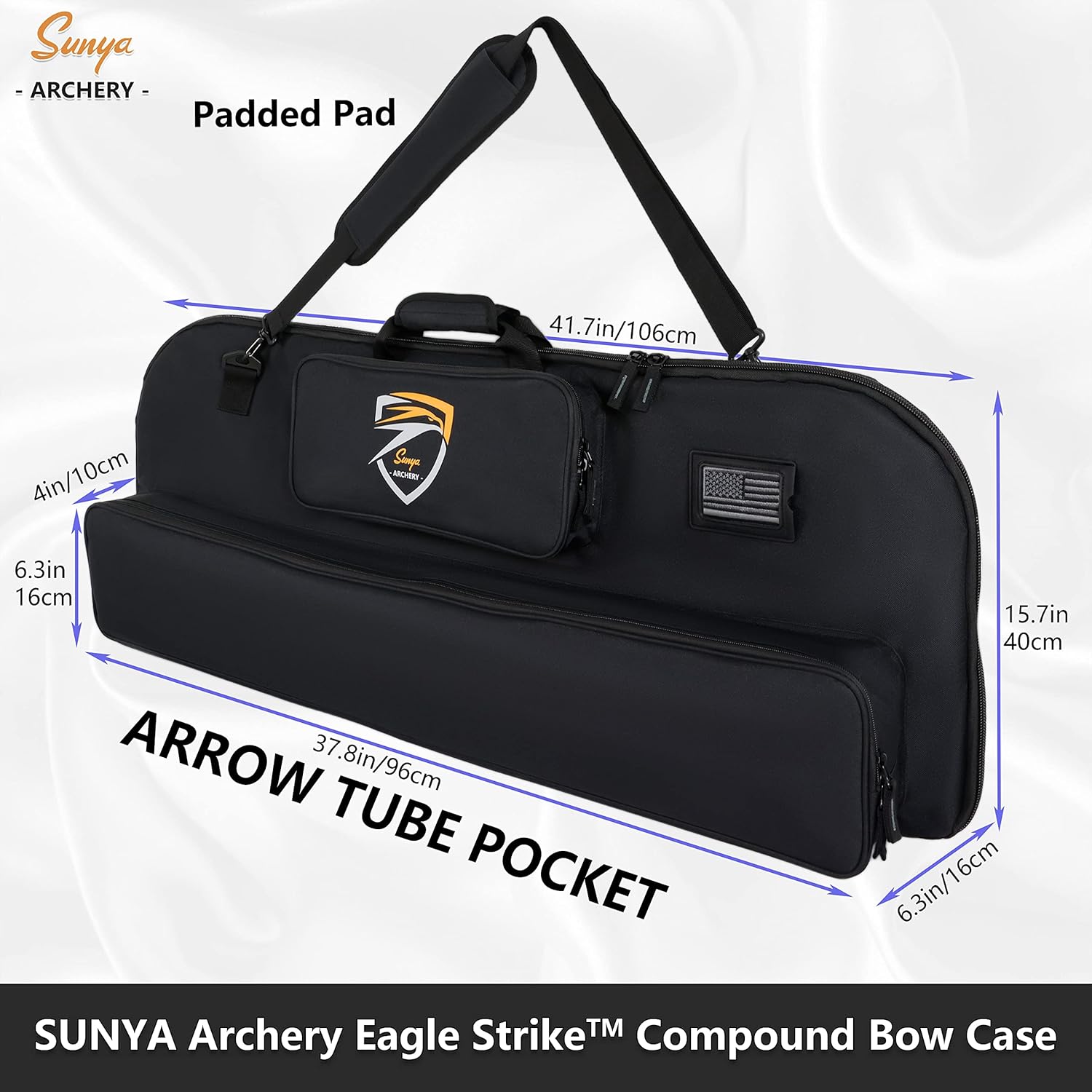 SUNYA Compound Bow Case - Neoprene String Protection & Padded Sling | Soft Carrying Case for Archery Gear