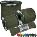 X XBEN Paracord Rope - 1000lb Reflective Tactical Cord | 50/100/200/500/1000ft Options in Army Green