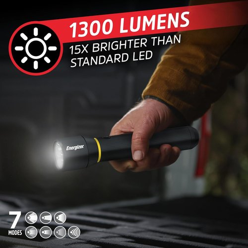 Energizer LED Flashlight - Ultra Bright 1000+ Lumens | IPX4 Water Resistant, Rugged Black Design