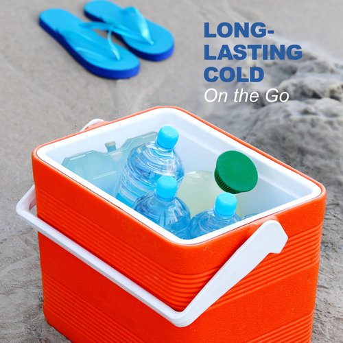Sport Temp Reusable X-Large Ice Pack (8 Pack) Long Lasting - Perfect for Keeping Food Or Beverages Cold, Coolers, Camping, Beach Coolers, Hiking & More, Clear Blue