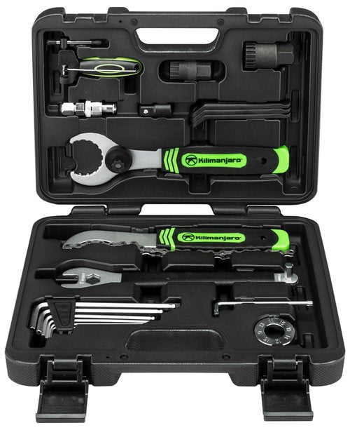 Kilimanjaro Cycle Series 21 Piece Bicycle Repair Tool Kit Set, Spoke Wrench, Tire Levers, Hex Keys, Pedal Spanner, Chain Tools - 910532ECE