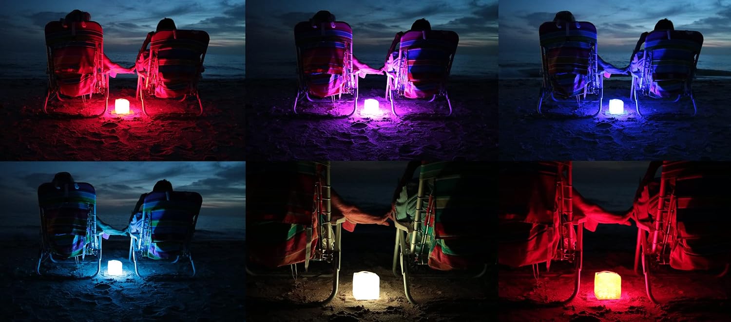 Solight Design SolarPuff Merlin Solar Lantern - Waterproof Rechargeable LED Camping Light | Color Therapy, Collapsible for Emergencies