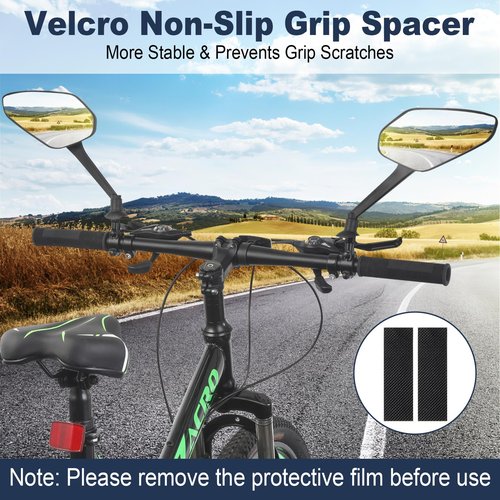 Zacro 2 Pack Bike Mirror, 2025 Upgraded Bike Mirror Handlebar Mount, 360°Adjustable Bicycle Rear View Mirror, Scratch Resistant Glass Lens, Fit for Mountain Bikes, City Road Bikes, E-bikes, Scooter