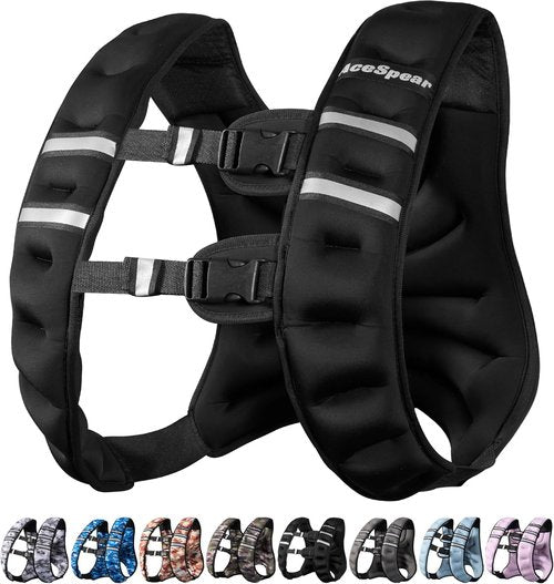 AceSpear Weighted Vest - Adjustable 6-18lbs for Men & Women | Reflective Stripe for Running & Fitness