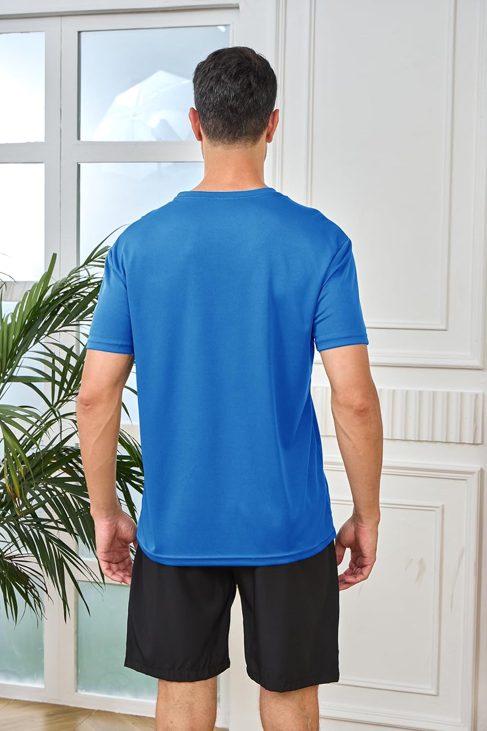 Skiennix Men's Athletic Quick-Dry Crew Neck T-Shirts - 5 Pack for Running & Gym Workouts