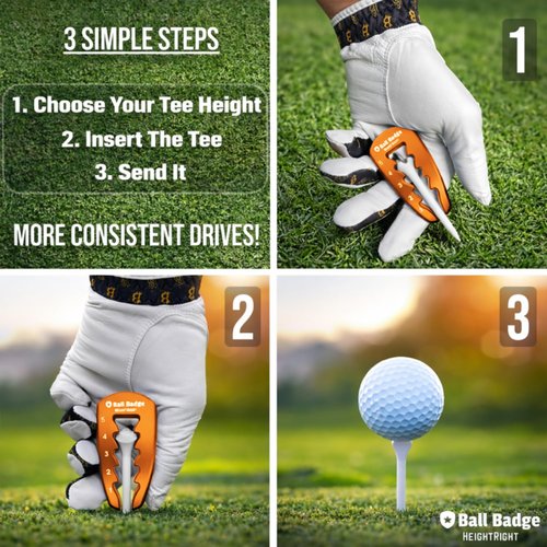 HeightRight Adjustable Golf Tee Height Tool (5-Level Precision) – Universal Fit for Wooden & Plastic Tees, Consistent Tee Height Setter for Drivers, Fairway Woods & Irons, Golf Swing Training Aid