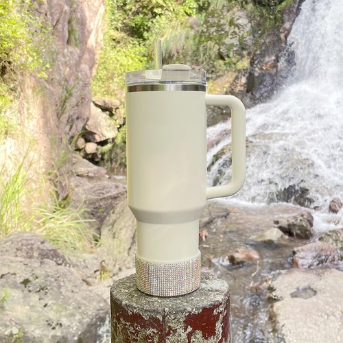 WORBSS Diamond Glitter Silicone Boot for Stanley Cup 40oz Tumbler for Simple Modern 30-40oz Trek Tumbler Accessories for 2.8-2.9 inch Trapezoidal Cylinder Base Water Bottles Bottom Anti-Slip Sleeve