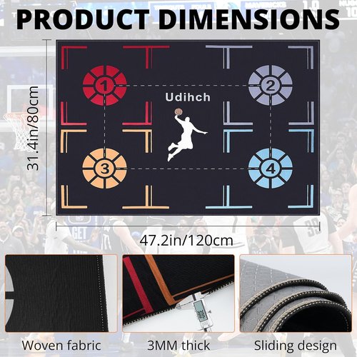 Basketball Footwork Training Mat by [Brand Name] - Non-Slip Agility Mat for Enhanced Speed & Coordination | Durable Design for All Ages