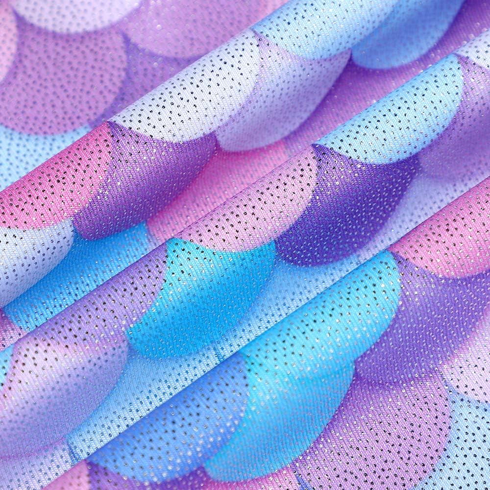 Skiennix Girls' Gymnastics Leotard - Shiny Rainbow Mermaid Unicorn Design | Toddler Sizes Available