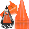 Skiennix 7-Inch Soccer Cones - 12-Pack Training Set with Mesh Bag for Kids' Sports Drills
