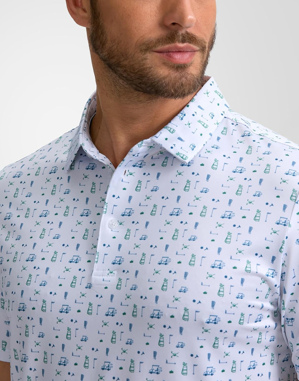 Obla Men's Golf Polo Shirt - Short Sleeve Moisture-Wicking Performance in Casual Print Design