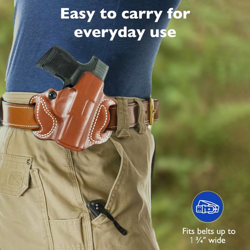 DeSantis Gunhide 086, Mini Slide, Belt Holster, Fits SIG SAUER P365, RH, Tan Leather 086TA8JZ0