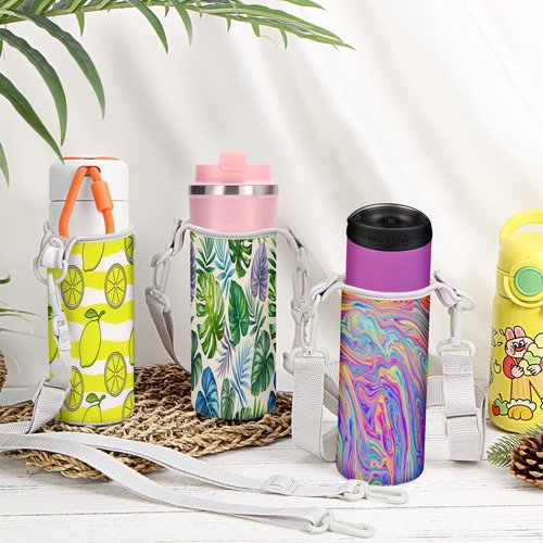 Piklodo Sublimation Blanks Water Bottle Carriers Bag 26oz Insulated Neoprene Water Bottle Holder Sleeve Tumbler Blank Pouch Cover for 750ml with Adjustable Strap for Adult Kids