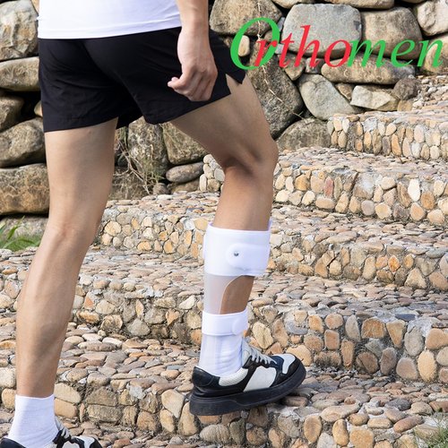 Orthomen AFO Brace for Foot Drop, Ultra Thin Drop Foot Support Brace to Prevent Tripping, Lightweight Ankle Foot Orthosis for Natural Gait, Fits in Shoes for Men & Women (M-Left)