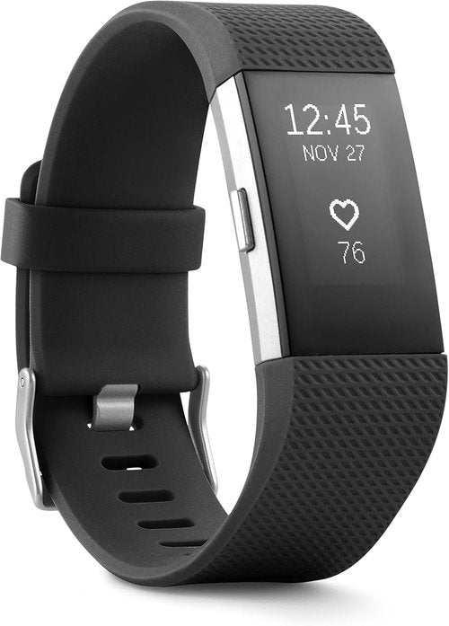 Fitbit Charge 2 Fitness Wristband - Heart Rate Monitor in Black, Large Size (US Version)