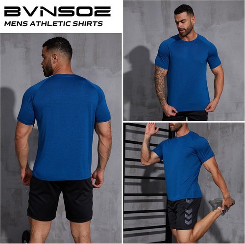 BVNSOZ Men's Athletic Workout Shirts - Moisture-Wicking & Quick-Dry Gym Tees for Active Men