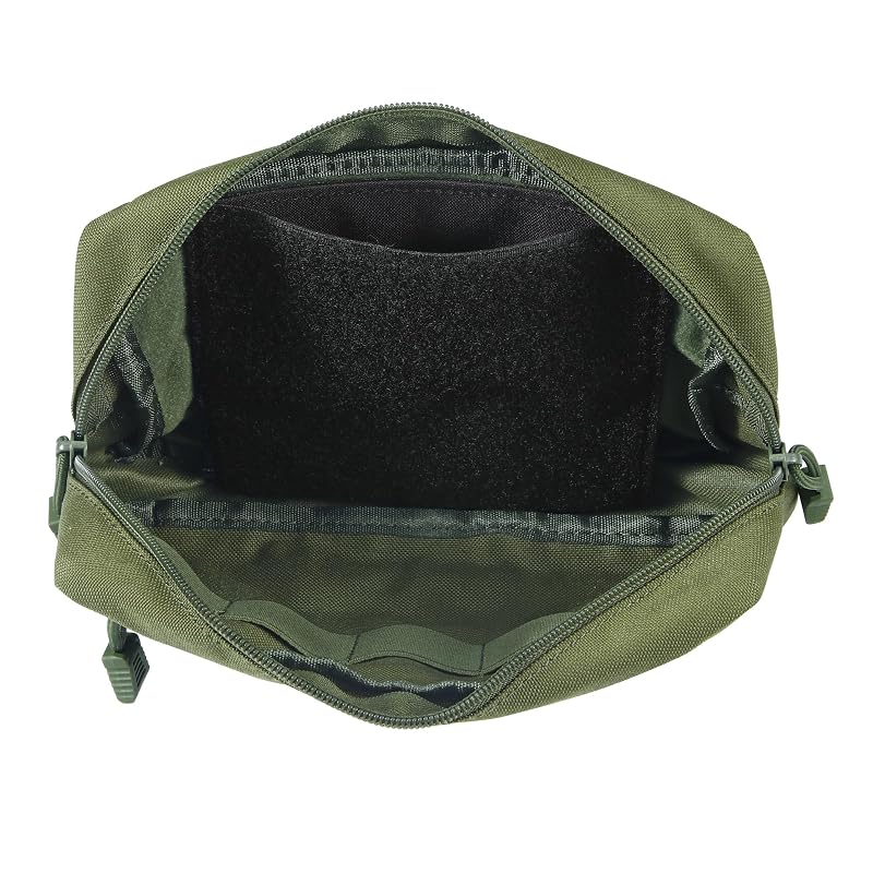 Black Tactical Molle Chest Rig Admin Pouch 15.5x15.5cm - Hook & Loop