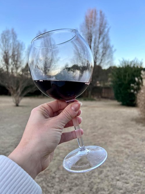 BubbleWally Floating Wine Glasses for Pool (18 Oz | Set of 2) - Pool Wine Glasses That Float | Shatterproof Floating Cup | Beach Glass | Outdoor Tritan Plastic with Stem