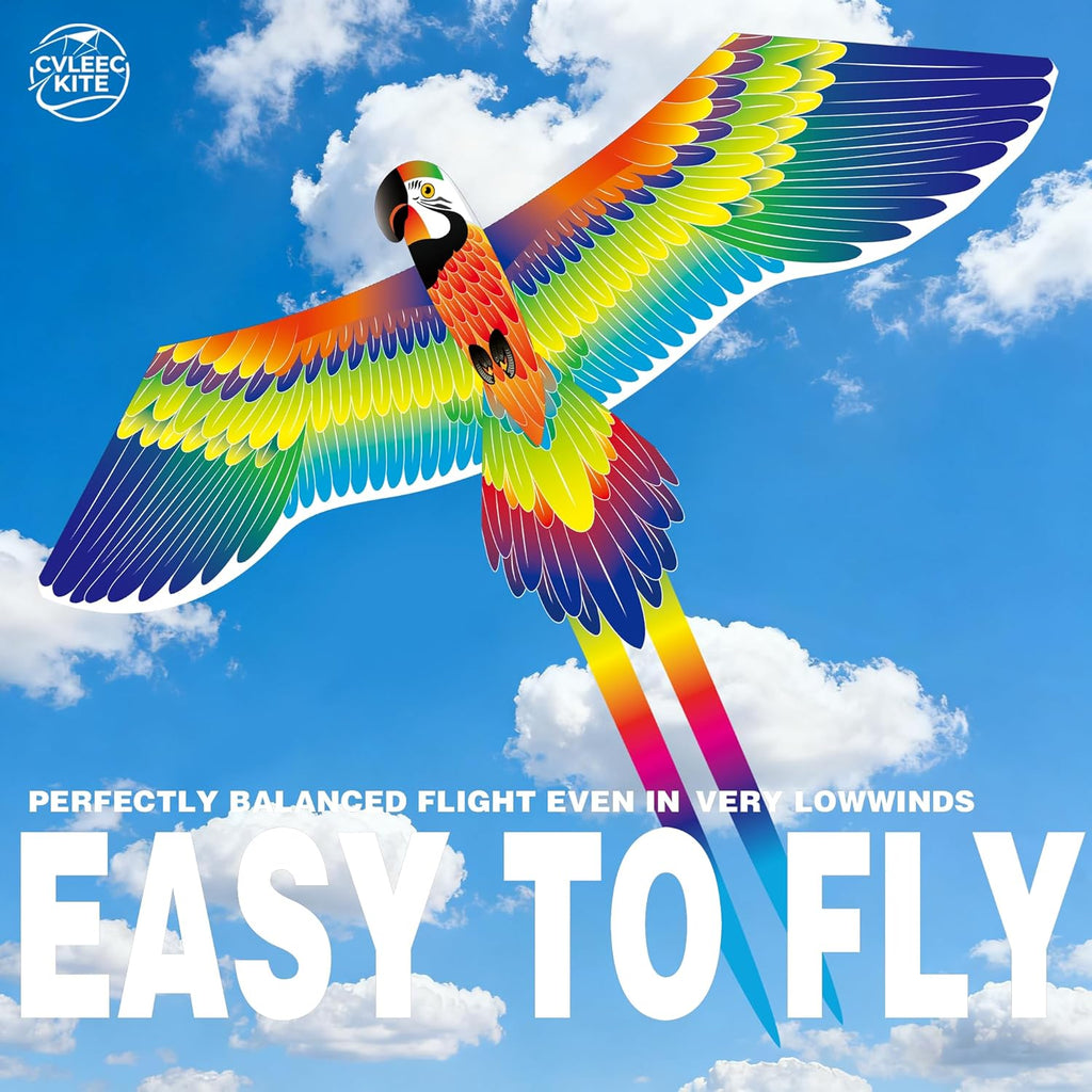 Parrot Kite - Easy-to-Fly Outdoor Kite for Kids & Adults | Perfect for Beaches & Backyards