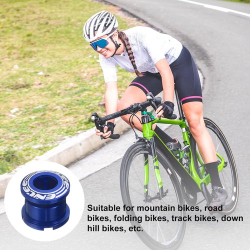 HARFINGTON 10pcs Single Chain Ring Bolts M8 Aluminum Alloy Bicycle Crankset Nut Chainwheel Screws for Road Bike Mountain Bike, Blue