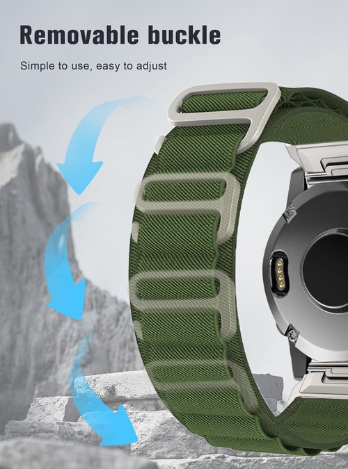 Nylon-Band for Garmin Fenix E/Fenix 8 AMOLED 47mm/Fenix 7/Fenix 7 pro/Fenix 6/Fenix 6 pro/Fenix 5/Fenix 5 Plus,Quickfit 22mm Adjustable Bands for Garmin Forerunner 935/945, Instinct,Approach S62/S60
