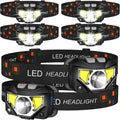 LHKNL Headlamp Flashlight - Ultra Bright 6-Pack LED Rechargeable Headlights | Waterproof & Motion Sensor, 8 Modes for Outdoor Activities