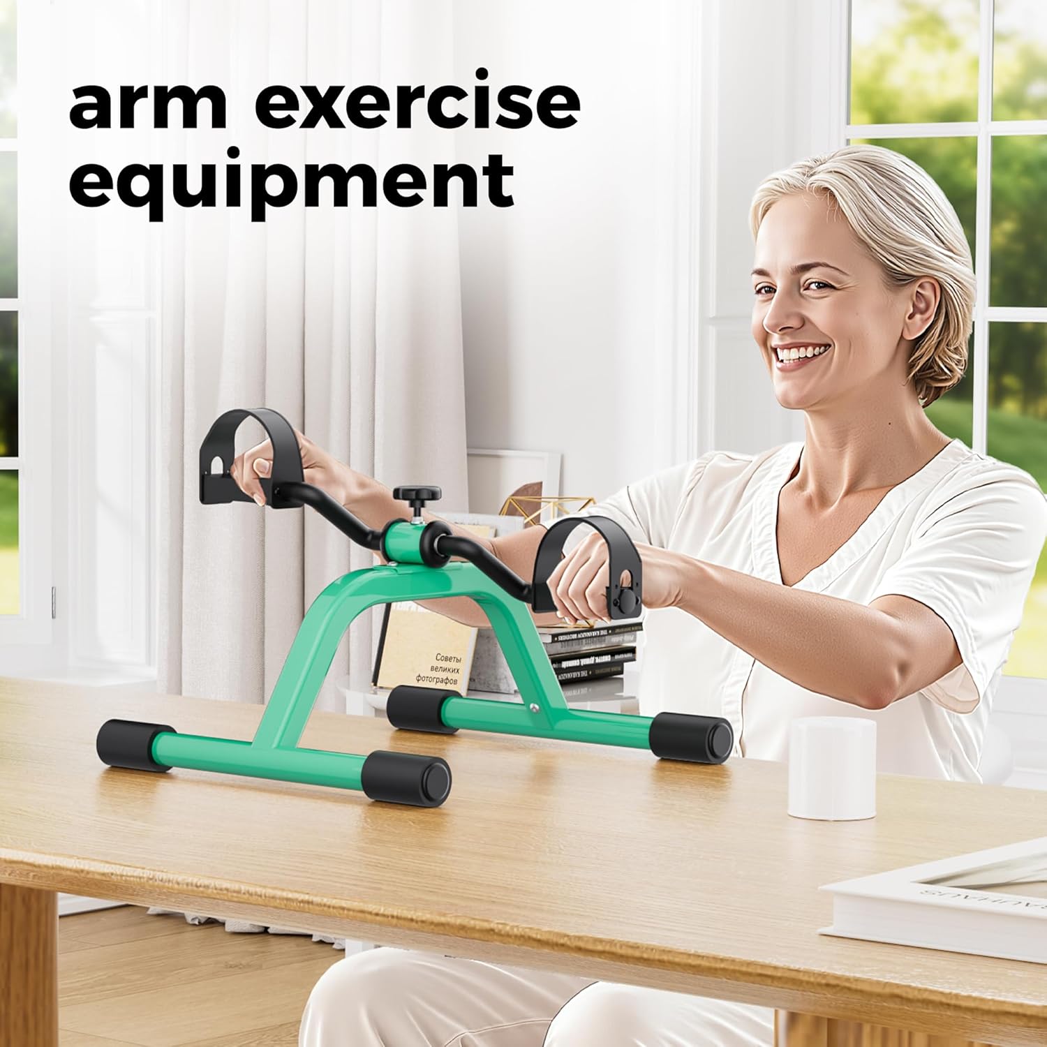 Pedal Exerciser Mini Exercise Bike - Lightweight & Portable for Leg and Arm Recovery