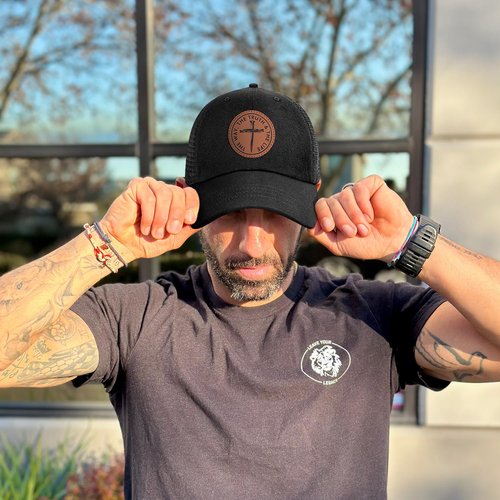Christian Cross Trucker Hat for Men and Women Christian Religious Leather Patch Adjustable Baseball Cap Gifts