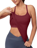 MathCat Workout Tank Tops - Sleeveless Gym Tops with Built-In Bra | Seamless Racerback Yoga Shirts