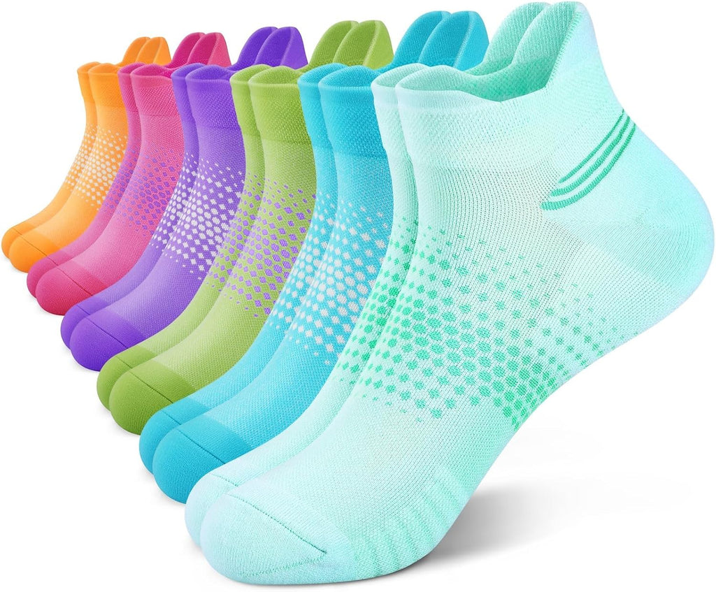 PAPLUS Ankle Compression Socks - Cushioned Low Cut Running Socks for Women | 6 Pairs