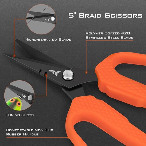 KastKing Cutthroat Fishing Tool Set - 7.5-Inch Braid Scissors & Pliers | Saltwater Resistant Gear