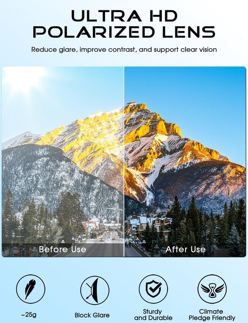 ATTCL Polarized Sunglasses - UV Protection & Anti-Glare | Lightweight Metal for Sports & Outdoor Activities