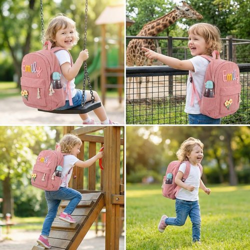 MBBEST Personalized Corduroy Backpack - Custom Embroidered Name Daypack for Kids | Perfect Birthday & Christmas Gift