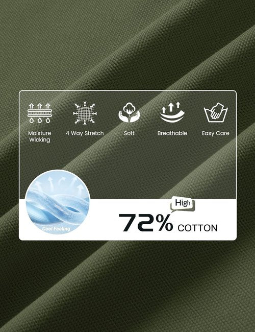 Cotrasen Men's Polo Shirts Short Sleeve Soft Cotton Pique T-Shirts 3 Buttons Classic Fit Casual Performance Golf Shirts