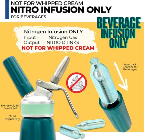 ICO Nitrogen Cartridges - 10pcs Non-Threaded 2g N2 for Nitro Cold Brew Coffee & Beer