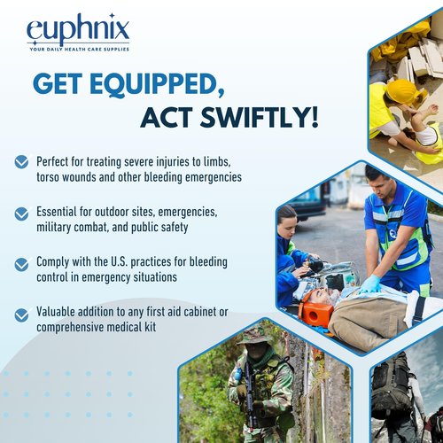 euphnix Bleeding Control Kit - Essential Supplies for Hemorrhage Emergencies | Quick Clot, Compact, Instant Access | Standard Pack 13 Pcs