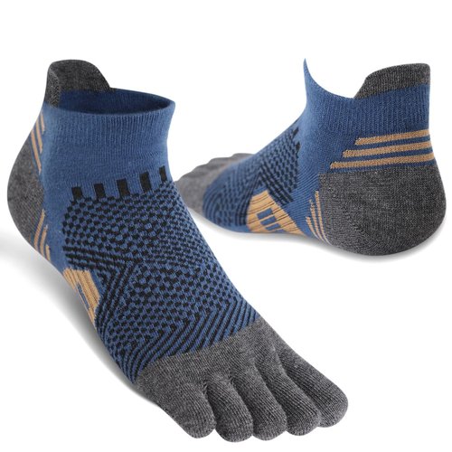 ABTRAV Men's Toe Socks Cotton Athletic Socks No Show Five Finger Sports Socks Arch Support Ankle Socks 6-9/9-12