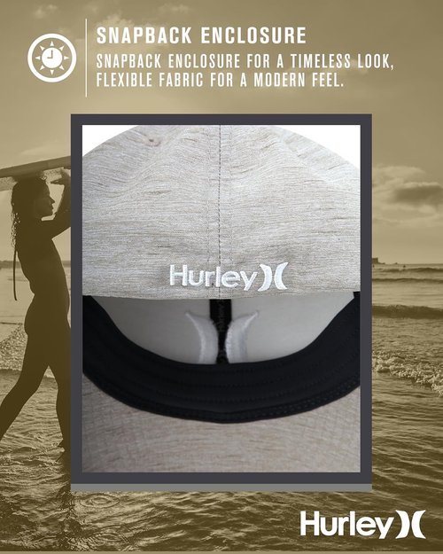 Hurley Mens Baseball Cap - Moisture Wicking Curved Brim Flexfit Fitted Hats for Men with H2O-Dri Sweatband (Sizes: S-XL)