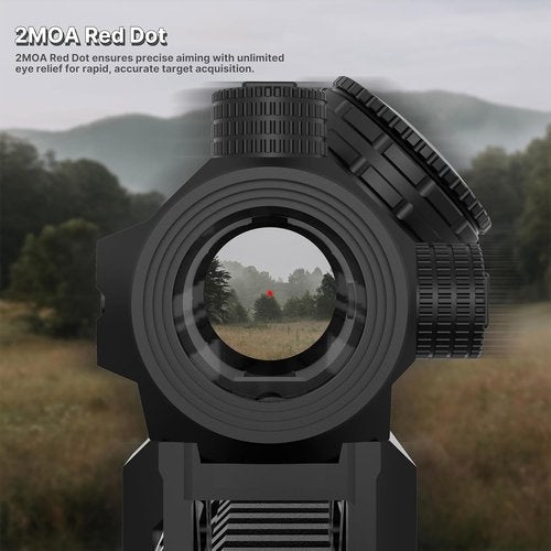 Feyachi V30 Red Dot Sight - Compact 1x20mm Scope with Auto On/Off & Co-Witness Mount | Flip Up Lens Cover