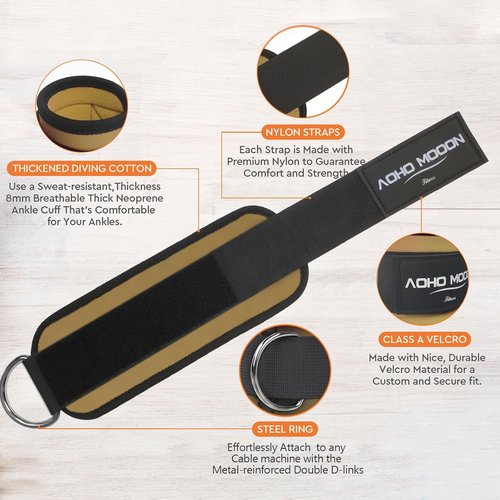 Comfortable Adjustable Ankle Straps - Gym Workout Leg Strap for Women | Glute Cuff & Kickback Foot Straps