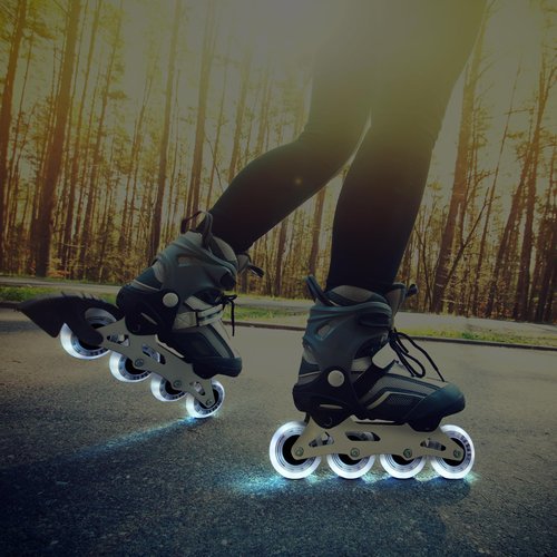 CLAS FOX Inline Skate Wheels With Wheels Bag 72MM/76MM 85A Shining Flash Inline Skate Replacement Wheels With Bearings ABEC-9 (8-Pack) (72MM)