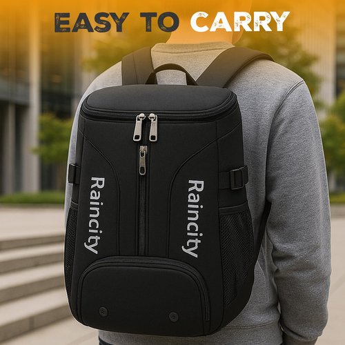 Raincity Tennis Backpack for Women & Men, Lightweight Tennis Bag Holds 2 Rackets with Ventilated Shoe Compartment – Tennis Racket Bag for Court or Travel