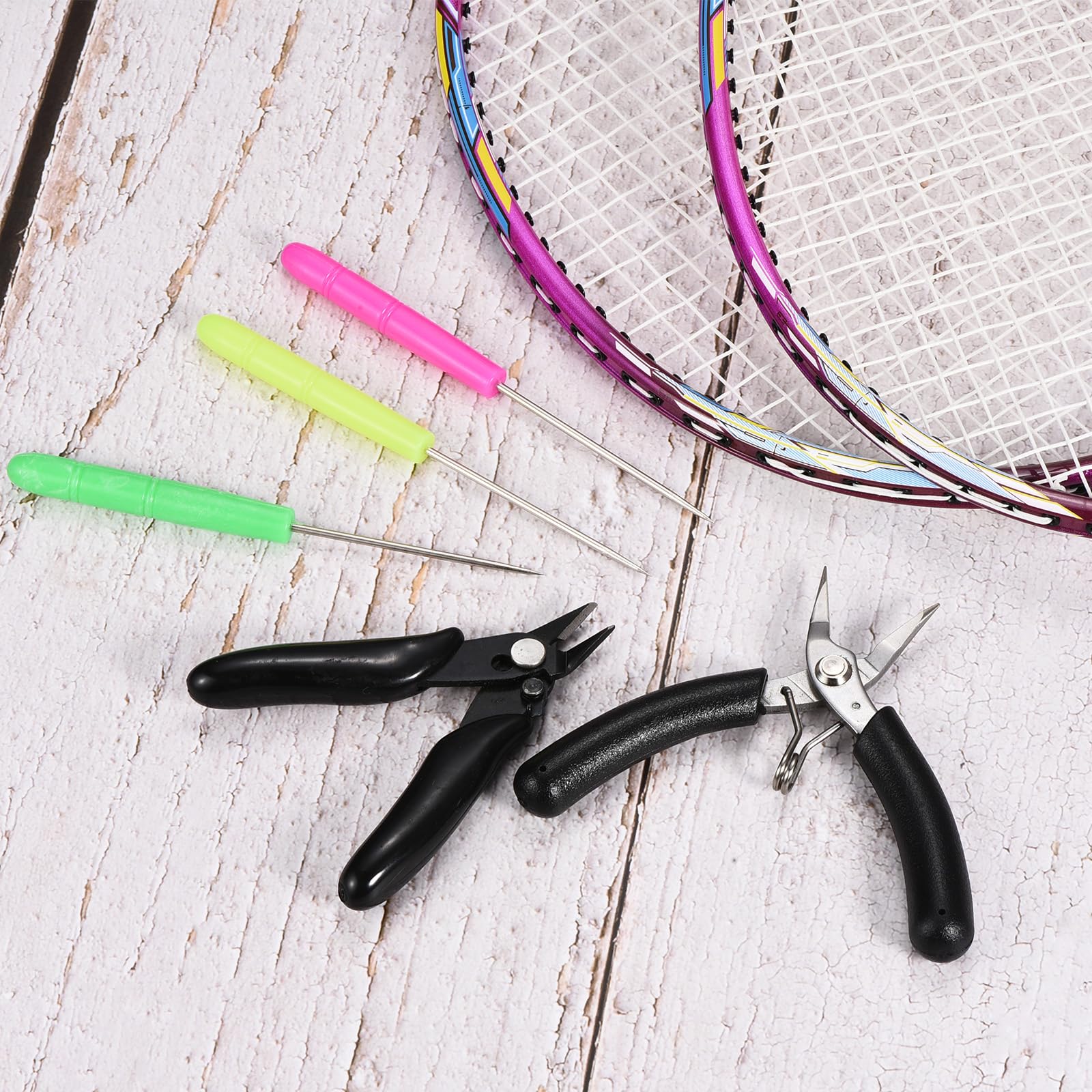 PATIKIL Badminton Racket Stringing Awl, 5 Pack Tennis Racket Racquet String Straight Awls Guiding Tool, Green
