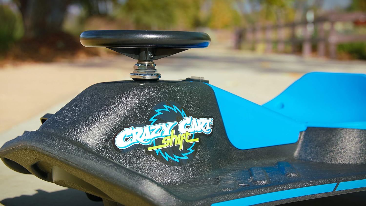 Razor Crazy Cart Shift Electric Go Kart for Kids 6+ | 12V Drifting System, High/Low Speed, Black/Blue