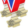 Quelay 30 Pcs 2 Inches Student Award Medals Bulk Awards Medal with Neck Ribbons Metal Trophy Prize Gift for Tournaments, Competitions, Party, Kids and Adults(All Star Medals)