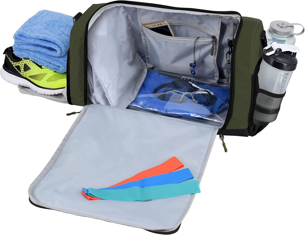 Ultimate Gym Bag 2.0 - Durable Duffel with 10 Compartments & Water-Resistant Pouch