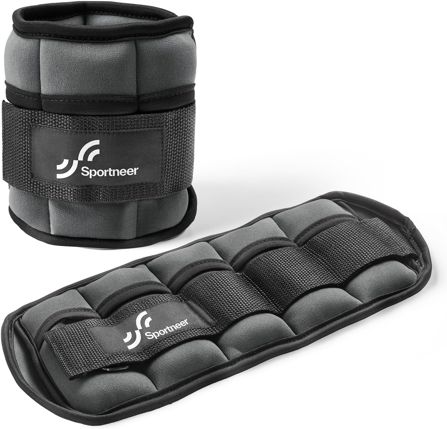 Sportneer Adjustable Ankle Weights Set - Comfortable Neoprene Leg Weights for Walking & Yoga | 1 Pair (2-10 lbs)