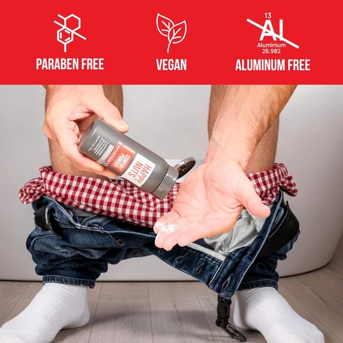 HAPPY NUTS Comfort Powder Deodorant for Men - Aluminum-Free, Anti-Chafing, 6 oz | Fragrance-Free