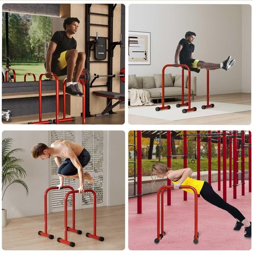 Adjustable Dip Bar 330LBS, Dip Stand Station for Home Gym, Functional Fitness Bar for Calisthenics & Bodyweight Training, Portable Push Up Stand