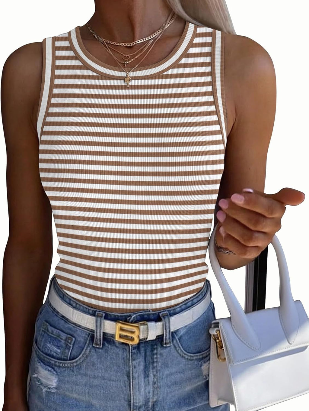 Zeagoo Women's Sleeveless Ribbed Tank Top - Casual Slim Fitted Summer Shirt | Comfortable Fit